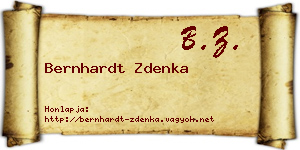 Bernhardt Zdenka névjegykártya